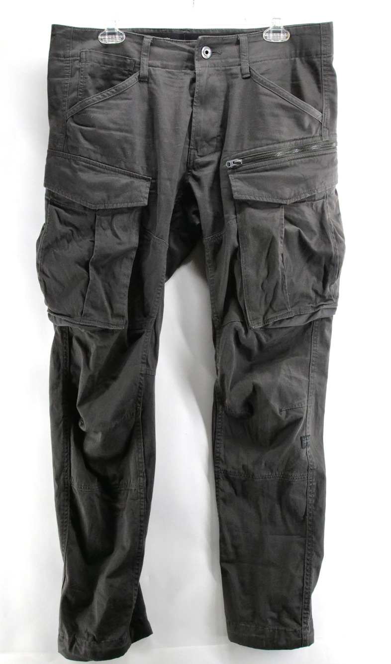 G Star Raw Rovic Zip 3D Regular Tapered Cargo Pants Mens 33 x 32 Black Raven